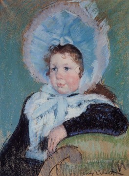 Mary Cassatt Painting - Dorothy in a Very Large Bonnet and a Dark Coat mothers children Mary Cassatt